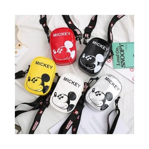 Disney pu Mickey mouse children shoulder bag messenger bag cartoon boy girl children chest bag waist bag