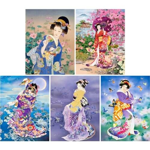48x63cm Eco-cotton Thread 11CT Stamped Print DIY Ancient Beauty Handmade Cross Stitch Artwork Canvas Embroidery Kit Needlework