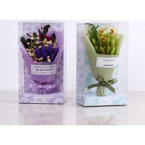 Artificial Gypsophila Flower Bouquet Home Garden Christmas Decoration Dried Flower With Pvc Gift Box For Valentines Day Gift