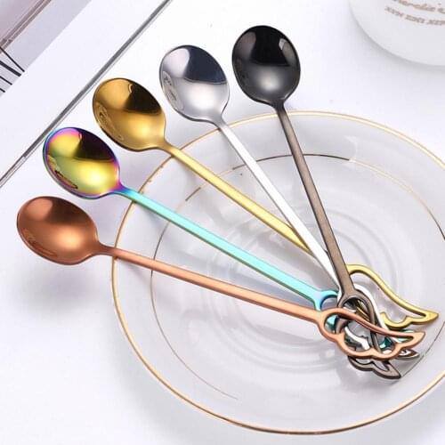 Delicate Scoop Cartoon Stainless Steel Exquisite Wing Shape Mixing Dessert Spoon for Daily Use