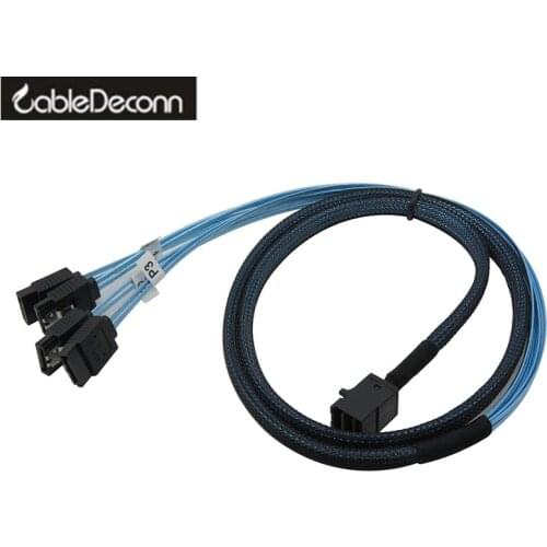 Sas sata cable Internal HD Mini SAS (SFF-8643 Host) to 4 SATA (Target) Hard Drive Cable (1M 0.5M)