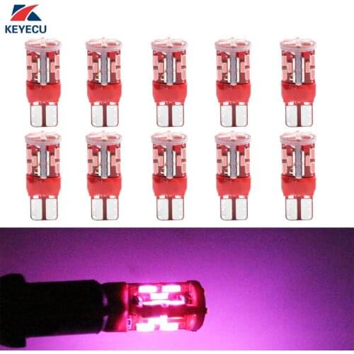 KEYECU 10x T10 194 168 W5W Violet 30SMD 4014 LED Light Bulb For Car Replacement Bulb Backup Reverse Side Marker Clearance Light