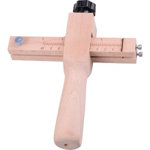 LETAOSK Wood Adjustable Strip and Strap Cutter Craft Tool Leather Hand Cutting Tools DIY with 5 Blade