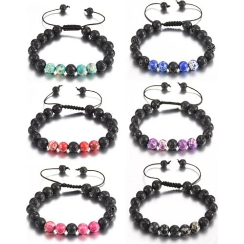 Fahion Braided Bracelet 8mm lava stone Beads Bracelets For Jewelry Men Pulseira Masculina Feminina Erkek Bileklik Hombre