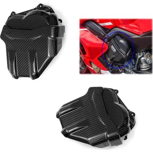 Carbon Fiber Motorcycle for Ducati Panigale V4 V4S Engine Cover Gloss 100% Twill Weave 2018-2020