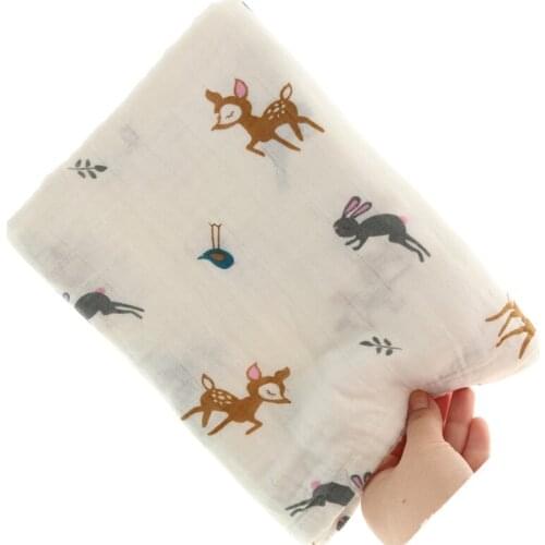 Cartoon Print Newborn Baby Muslin Blanket Infant Cotton Swaddling Envelope Wrap Blankets For Kid Baby Bath Towel Bedding Blanket