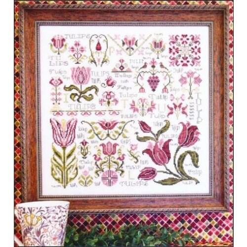 GG Rabbit and fox with love cross stitch kit Animal cotton thread Love lock canvas stitching embroidery DIY S-1043 Tulip Dream