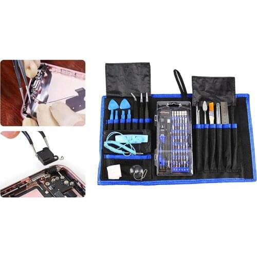 80 in 1 Precision Set Electronics Opening Repair Tool Kit Screwdriver Set with Bag for Cell Phone Smartphones Watch PC