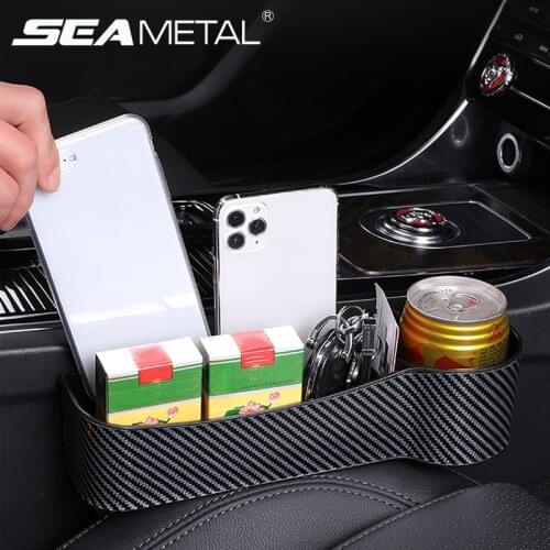 Car Seat Gap Filler Auto Side Insert Organizer Box Multifunctional Center Console Pocket Storage With Cup Sunglass Phone Holder
