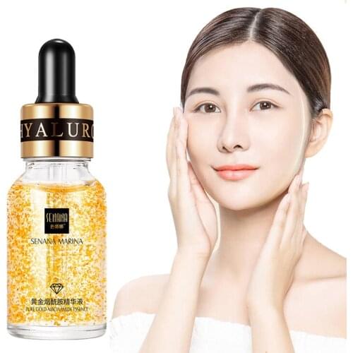 15ml 24K Gold Nicotinamide Face Essence Anti Aging Skin Care Face Serum Brighten Whiten Skin Fade Dullness Moisturizing Essence