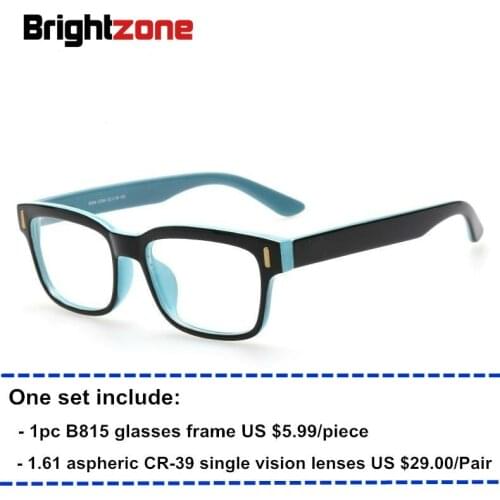 New Retro & Vintage Unisex Prescription Eyeglasses Glasses Optical Frame + 1.61 HMC Aspheric CR-39 Single Vision Lenses Oculos