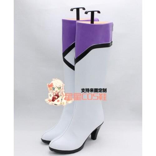 Tsukiuta Fluna Hanazono Yuki Girls Wihte High Heel Cosplay Shoes Boots X002