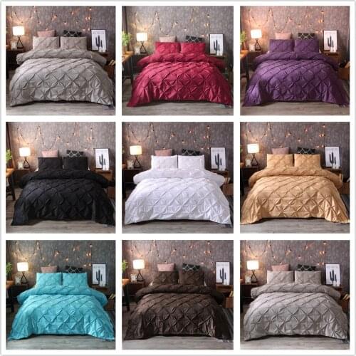 Solid color Bed linings quilt cover polyester bedding single Twin Full Queen King duvet cover custom Home textile