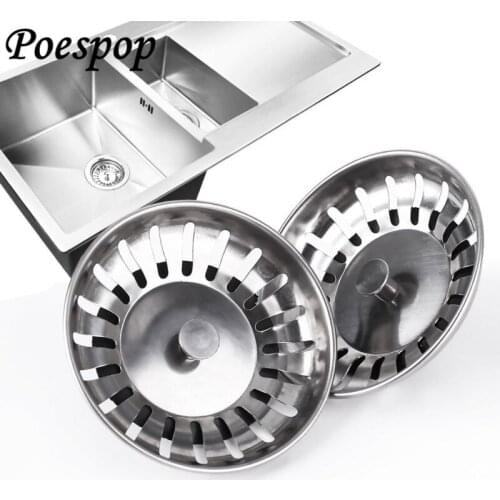 POSEPOP High Quality 1pc 304 Stainless Steel Kitchen Sink Strainer Stopper Waste Plug Sink Filter Bathroom Basin Sink Drainers
