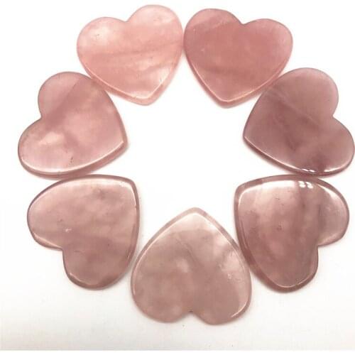 Drop Shipping 1PC Natural Rose Crystal Heart-shaped Pink Quartz Gemstone Crystals Love Palm Healing Natural Stones and Crystals