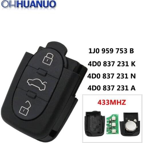 Remote Control for Volkswagen/for Audi 433.92MHZ:1J0 959 753 B/4D0 837 231 A/4D0 837 231 N/4D0 837 231 K