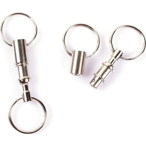 Pull-Apart Quick Release Key Ring Easy Detach Double Snap Key Chain