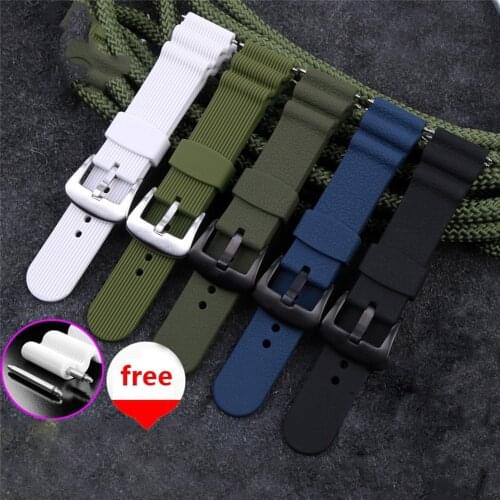 22mm Silicone Watch Band Men Women Sport Waterproof Diving Rubber Strap Watchband Wrist Bracelet Accessories for Seiko for omega