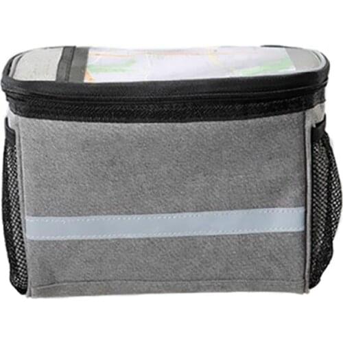 SAHOO Reflective Bicycle Cycling Bag Front Heat Protection Foldable Bike Handlebar Bags For Phone Bottle Bicycle Accessories