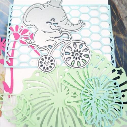 Elephant Bicycle Craft Metal Cutting Die Die Cuts Decoration Scrapbook Album Paper Card Craft Embossing Die Cuts