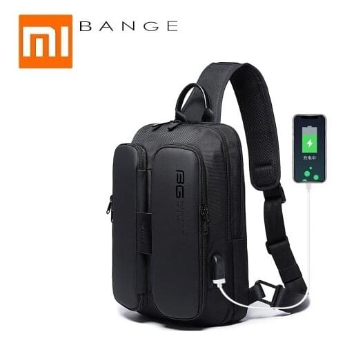 Xiaomi New Mens Crossbody Bag Fashion Big Capacity Shoulder Bag USB Charging Travel Shopping Trend Chest Bag