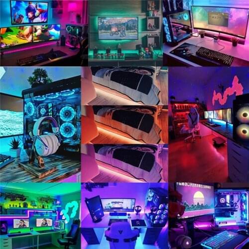 RGB LED Strip Light 5V USB 3 keys 2835 SMD LED Flexible Tape HDTV TV Desktop PC Bottom Screen Lighting 1M 2M 3M 5M 5z