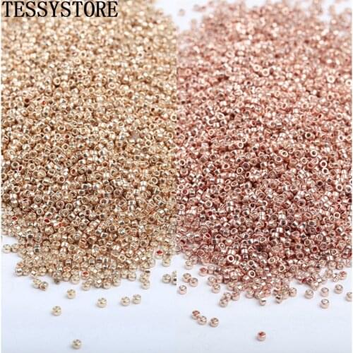 TESSYSTORE 2mm Glass Seed Beads High Quality Uniform Golden Glass Beads For Jewelry Making DIY Handmade Accessories