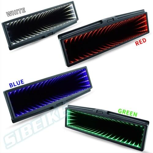Universal Car Infinity Galaxy 3D Style bottomless endless RGB LED CLIP ON Rearview Mirror