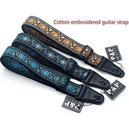 Guitar parts embroidered guitar strap national style shoulder strap ribbon musical instrument strap guitar kit electric guitar