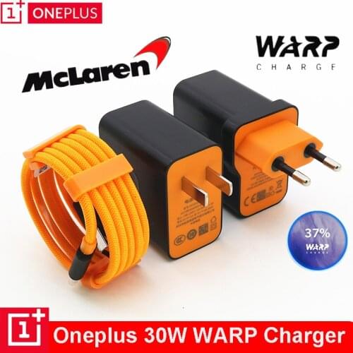 Oneplus 8 pro Warp Charger Original 30W Mclaren 5V/6A Warp Charge adapter USB nylon Cable For One plus 8 7 7T Pro 6T 6 5T 5 3T 3