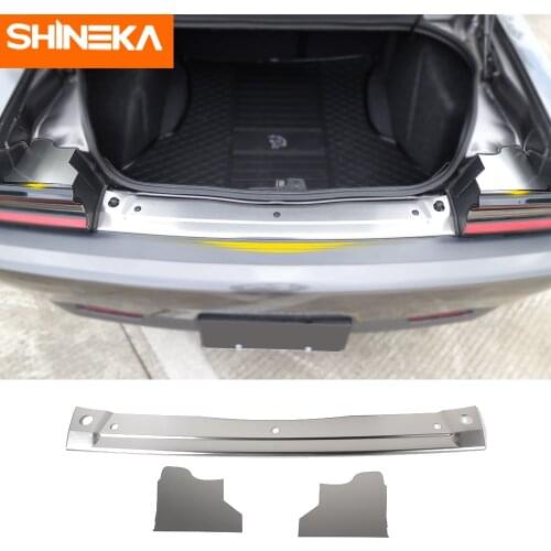 Rear Guard Plate For Dodge Challenger 2015+ Stainless Steel Car Rear Trunk Guard Plate Trim Protector Cover For Dodge Challenger