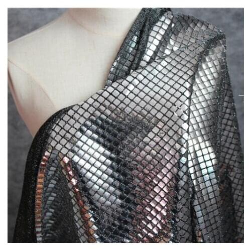 Mirror Sliver Fabric Checkered Nightclub 100*95cm