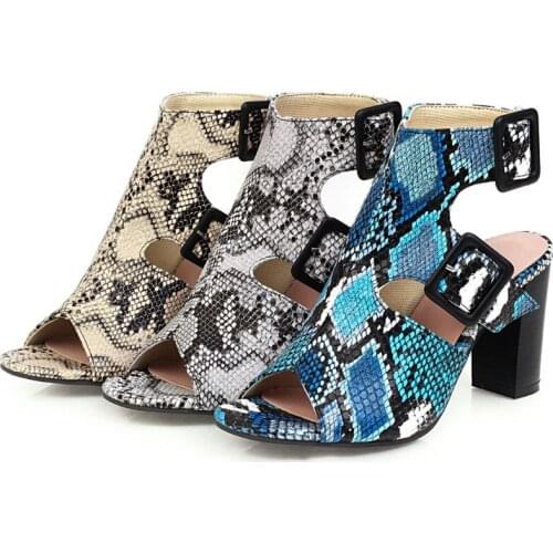 Summer Shoes Woman 2021 New Womens Sandals Fashion Serpentine High Heel Sandals Rome Sexy Square Heeled Hollow Sandales WSH3895