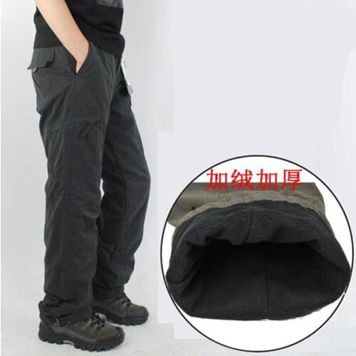 Winter New Thicken Men Pants with plush Straight Warm Pants Man Keep Trousers overalls pantalones broek