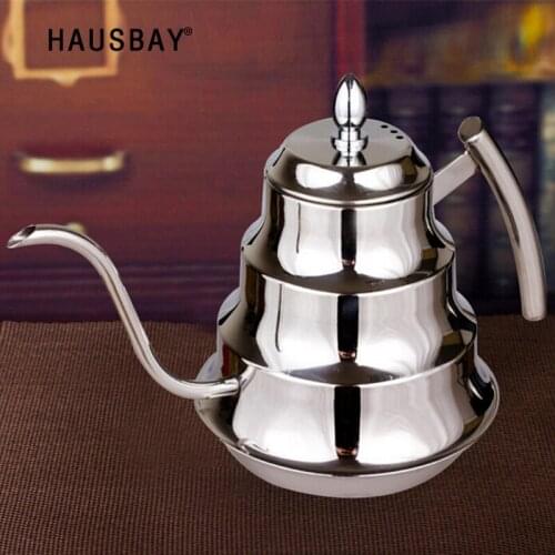 High Quality Kitchen Coffee Pot Stainless Steel Coffee Drip Kettle Tea brewing Pot, 1.2L Fine mouth coffee pot 0825