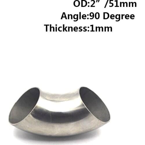90 Degree Bend Elbow Pipe 201 Stainless Steel OD: 2" 51mm / 60mm / 2.5" 63mm / 3" 76mm Thickness 1mm 1/PCS
