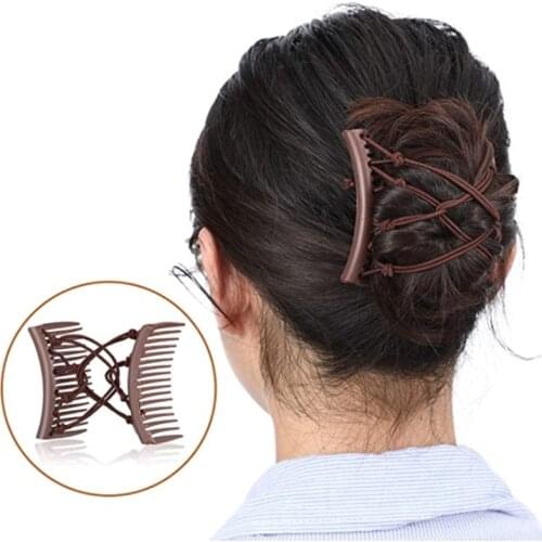 1PC Woman Elastic Magic DIY Toll Vintage Fashion Headband Hair Maker Bun Hair Combs Metal Hairpins Hair Accessories For Women