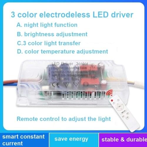 3 color dimmable LED driver LED transformer electrodeless LED driver with 2 plugs