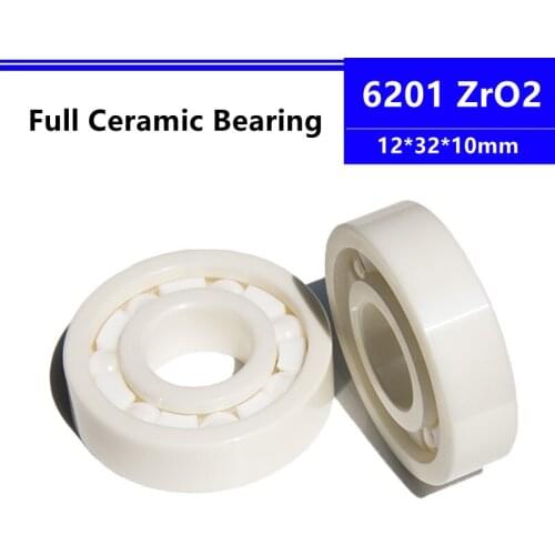 4pcs/10pcs 6201 12*32*10mm Zirconia Full ZrO2 Ceramic Deep Groove Ball Bearing Nonmagnetic 12x32x10mm