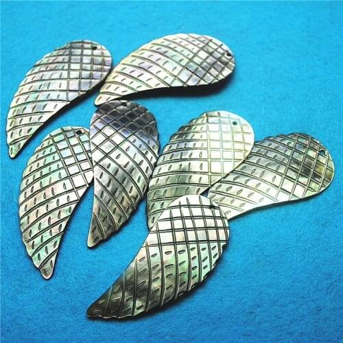 4PCS Nature Black Shell Pendants Mother Of Pearl Wings Shape For Womens Lovely Jewelry Making Findings Free Shipping With Best