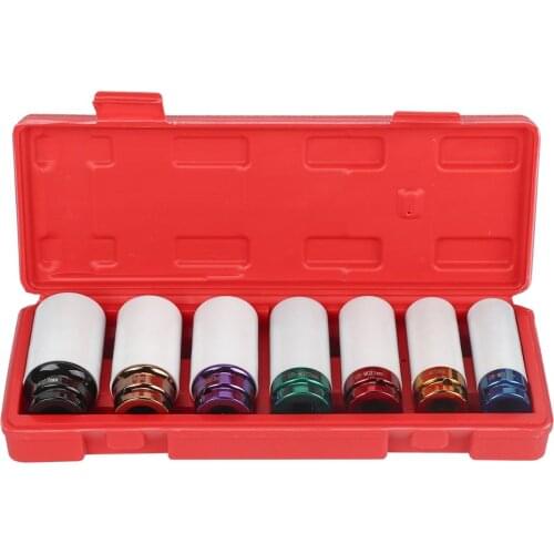 7 Pcs Cobra1/2"drive Alloy Wheels Socket Thin Wall Deep Impact Socket Set 17 19 21 22 23 24 27mm