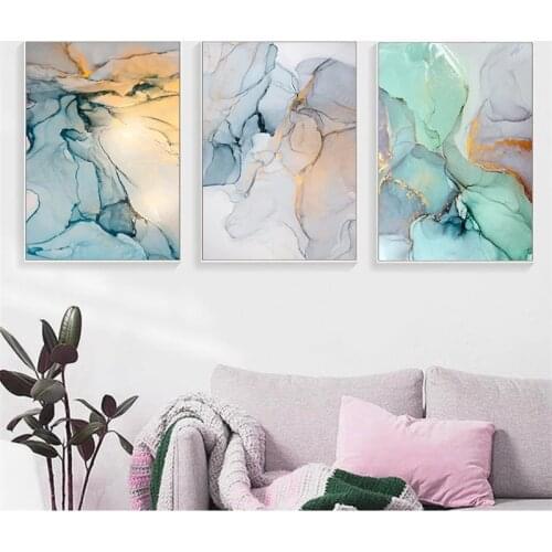 Abstract Art Work Color Marble Pattern Canvas Painting Minimalism Nordic Style Interior Home Decoration Painting(No Frame)