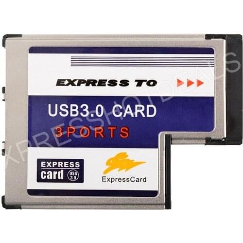 3 ports USB 3.0 5Gbps Express Card 54mm ExpressCard Adapter Laptop Notebook