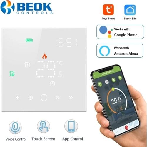 Beok Tuya Wifi Thermostat For Gas Boiler Smart Thermotato Temperature Controller Regulator Works With Google Home Alexa TGW003