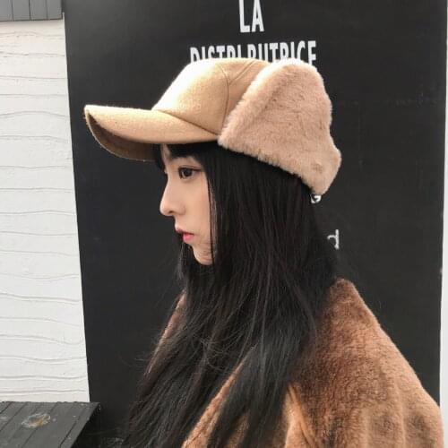 New Autumn Winter Women Cotton Thick Warm Soft Nap Folding Wind-Proof Outing Riding Snow Ski Fashion Street Trend Baseball Cap