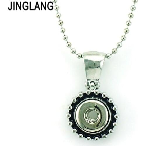 JINGLANG Brand New Fashion Retro Interchangeable Pendants Necklace 12mm Snap Button Necklace For Men Jewelry Free Shipping
