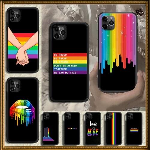 LGBT Gay Lesbian Phone Case Cover Hull For iphone 5 5s se 2 6 6s 7 8 12 mini plus X XS XR 11 PRO MAX black 3D cover pretty