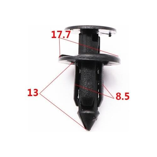 20Pcs 8.5mm Hole Black Plastic Vehicle Car Bumper Clips Fastener Buckle Interior Trim Card Door Liner Fixed Clamp For Toyota