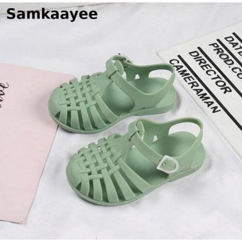 2-8y Kids Sandals Children Shoes Summer Baby Boys Girls Jelly Shoes Breathable Hollow Out Anti-Slip Candy Color Beach Footwear 1