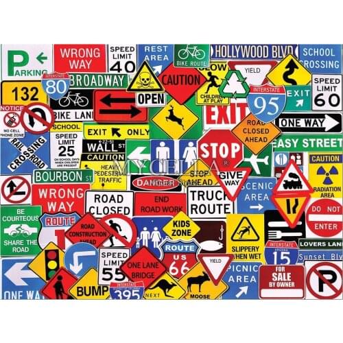 Road Signs 5D DIY Diamond Painting Cross Stitch Full Needlework Diamond Embroidery Home Decor Christmas Gifts Wall Stickers
